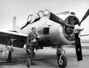 The "Pilot's pilot", Bob Hoover, this picture taken back when the T28 was new.